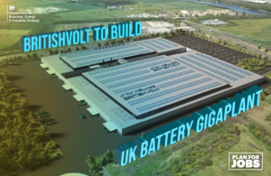 A computer generated image of the future Britishvolt gigafactory in Blyth.